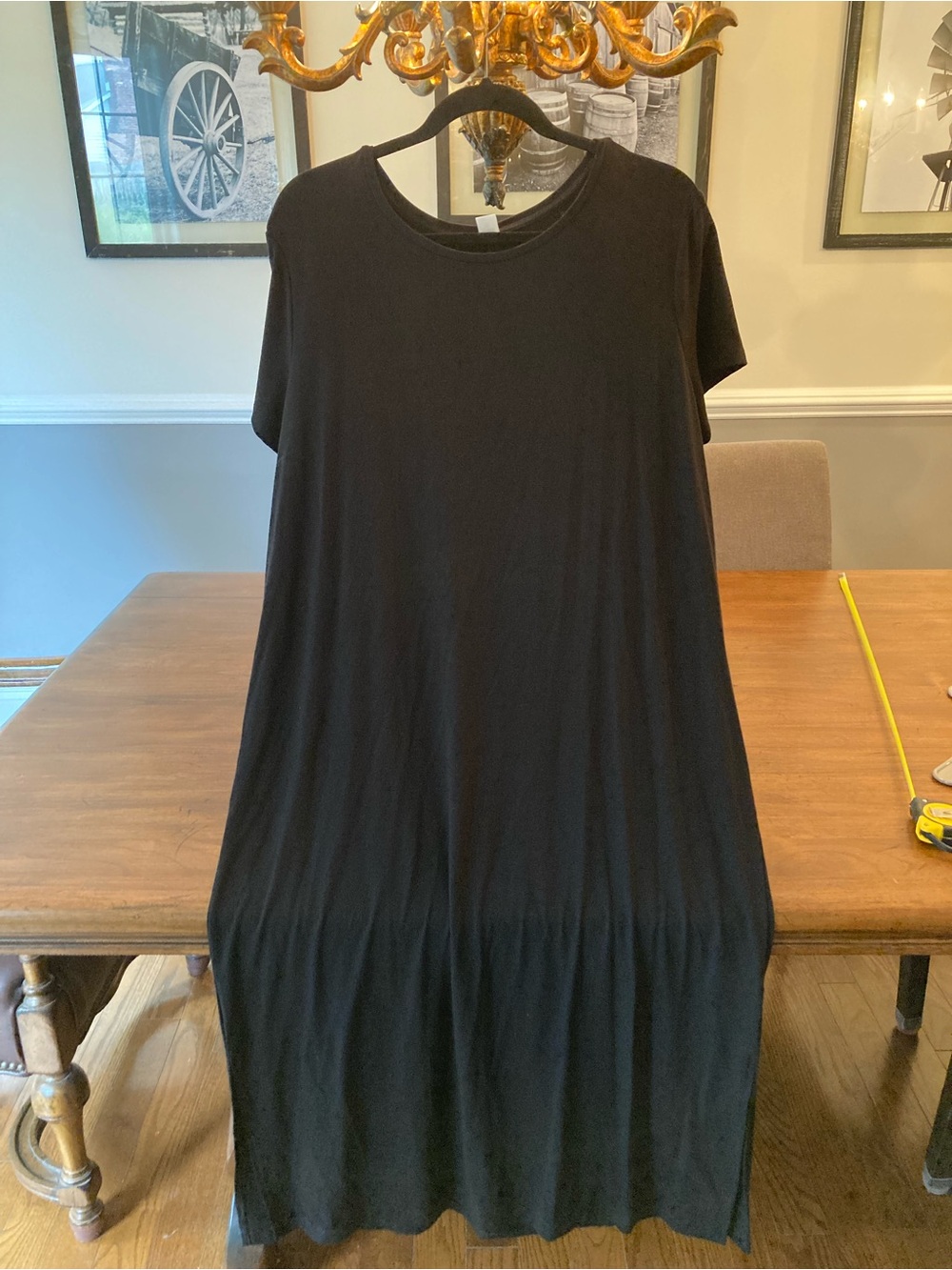 Old Navy Black Short-Sleeve Midi Dress
